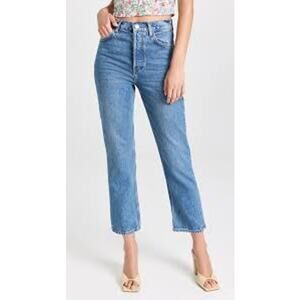 Reformation Cynthia High Rise Women's Straight Leg Jeans - Light Blue